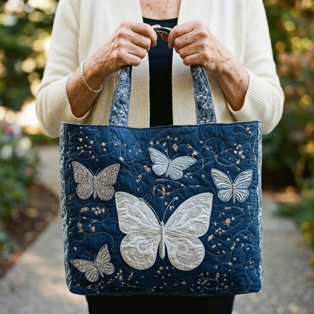 Handcrafted Silver Butterfly Bag
