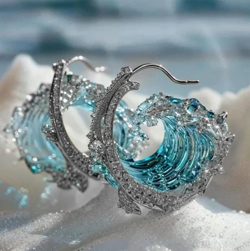 Floating Sea Earrings