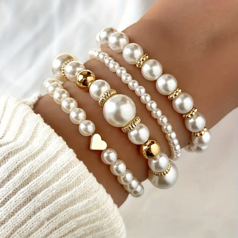 Set of Timeless Pearl Bracelets