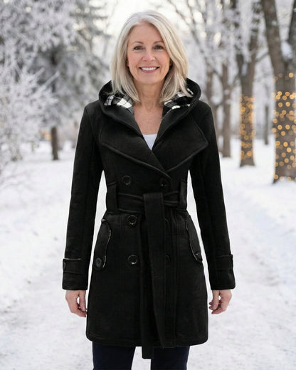 Sheila | Plaid Collar Wool Coat