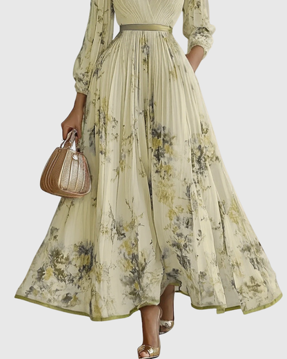 Rowella - Elegant Pleated Maxi Dress