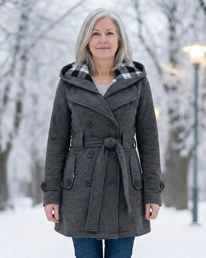 Sheila | Plaid Collar Wool Coat