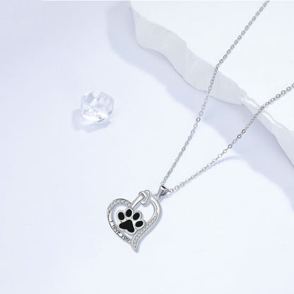 Necklace with Paw Print Pendant