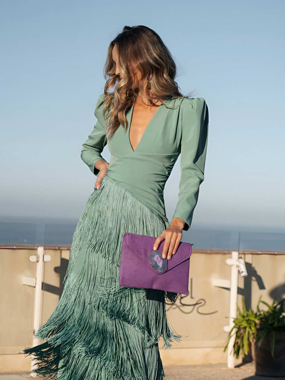 Elegant Flared Fringe Dress - Maison Claire et Sylvie