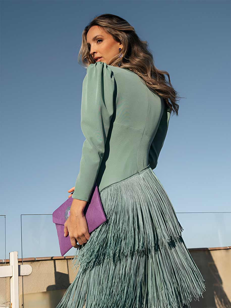 Elegant Flared Fringe Dress - Maison Claire et Sylvie