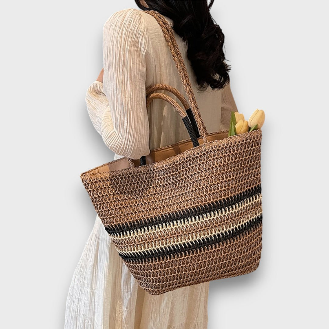 Ilvoria – Striped Straw Bag for Summer