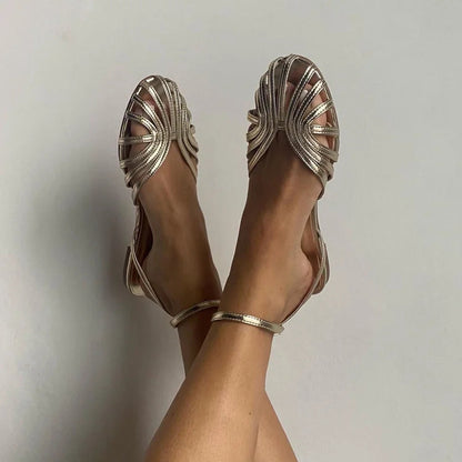 Vittoria | Golden Decorative Sandals