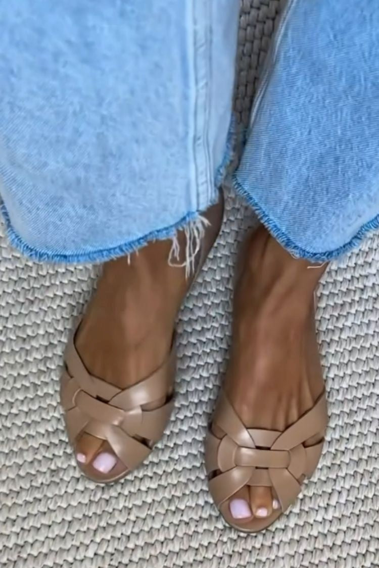 Serafina | Braided Sandals in Natural Color