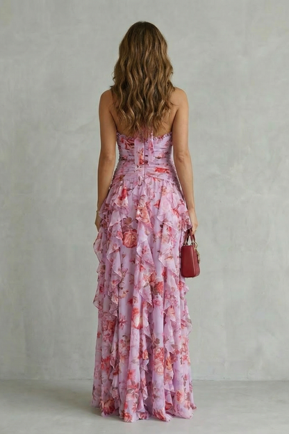 Elegant Long Dress with Halter Neck - Maison Claire et Sylvie