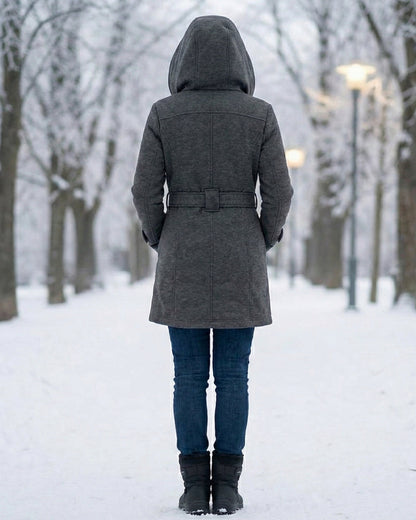 Sheila | Plaid Collar Wool Coat