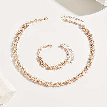 Crystal Herringbone Jewelry Set
