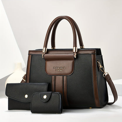 Lou - Elegant 3-Piece Leather Bag Set