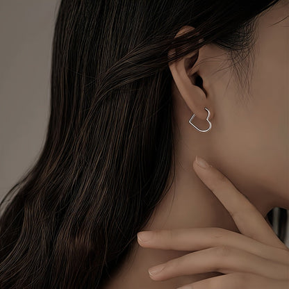 Golden Heart-Shaped Earrings Made of Stainless Steel