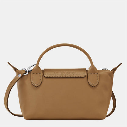 Mini Leather Le Pliage Bag - Brown