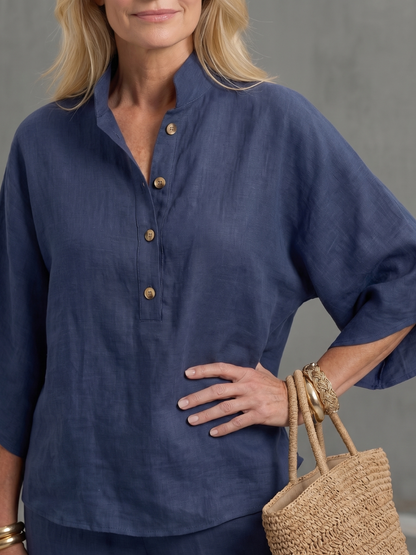 Amity | Relaxed Button-Down Tunic and Pants Set