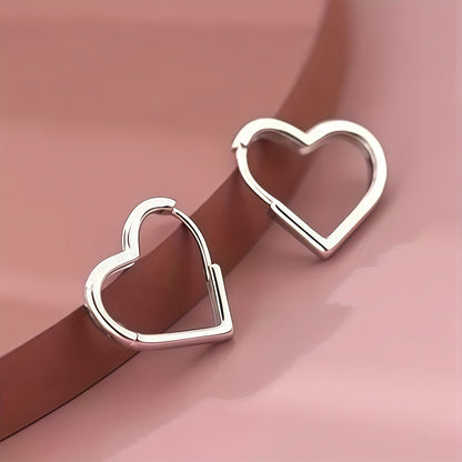 Golden Heart-Shaped Earrings Made of Stainless Steel