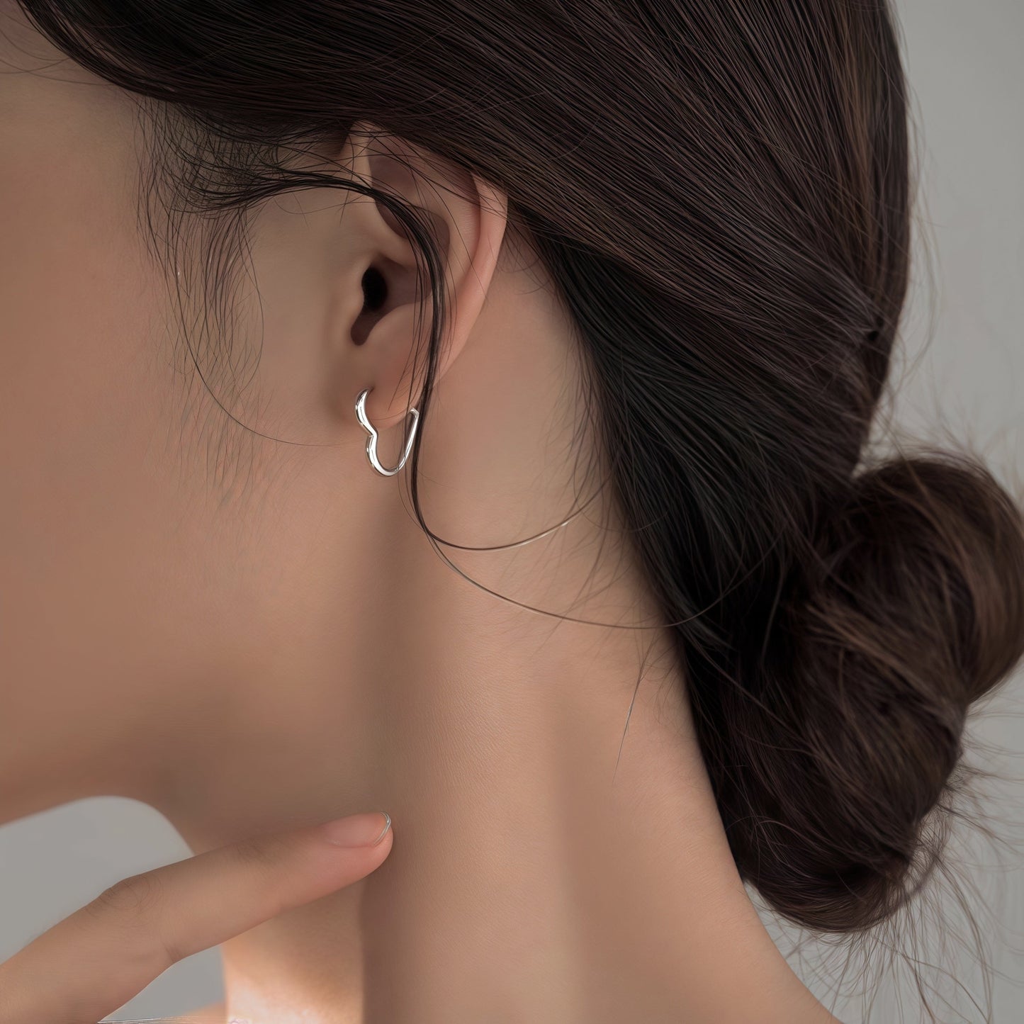 Golden Heart-Shaped Earrings Made of Stainless Steel