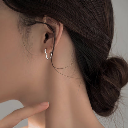 Golden Heart-Shaped Earrings Made of Stainless Steel