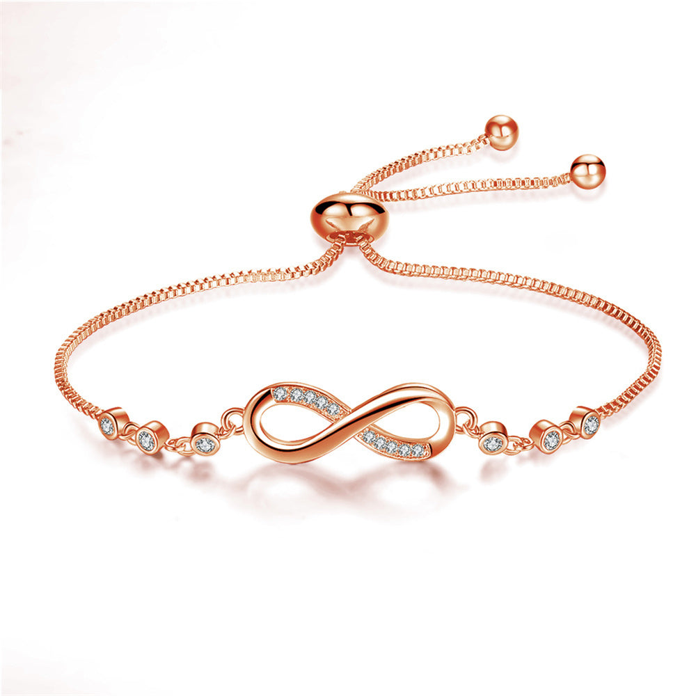 Send Adjustable Bracelet in Rose Gold in the Shape of Infinity