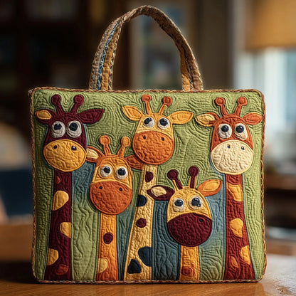 Giraffe Print Quilted Tote Bag