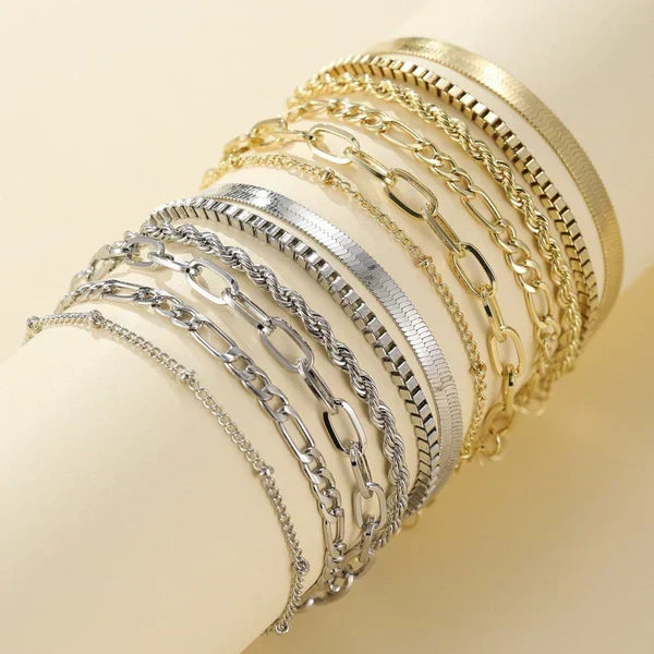 Bracelet Set of 5 Pieces in Gold