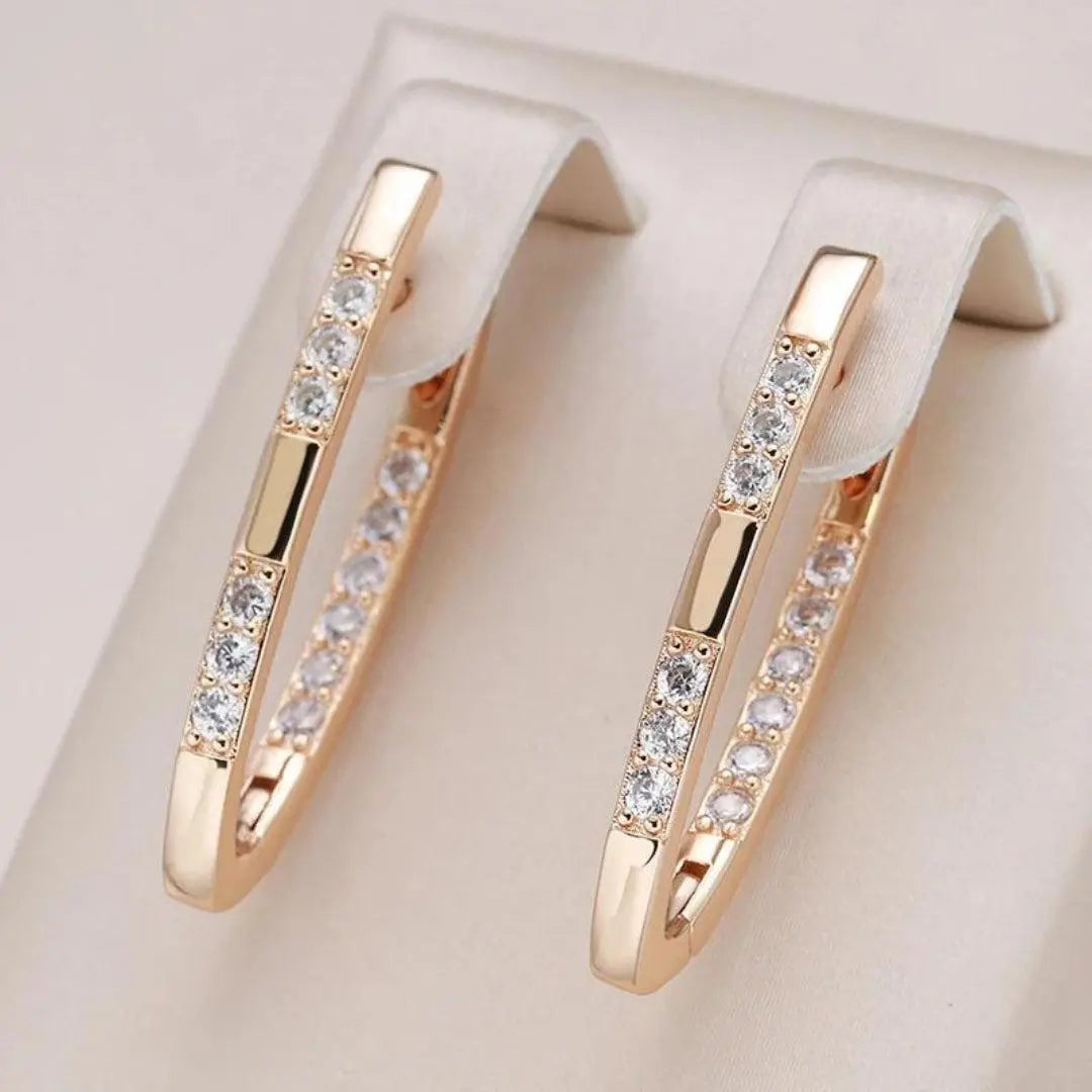 Elegant Earrings with Zircon Stones