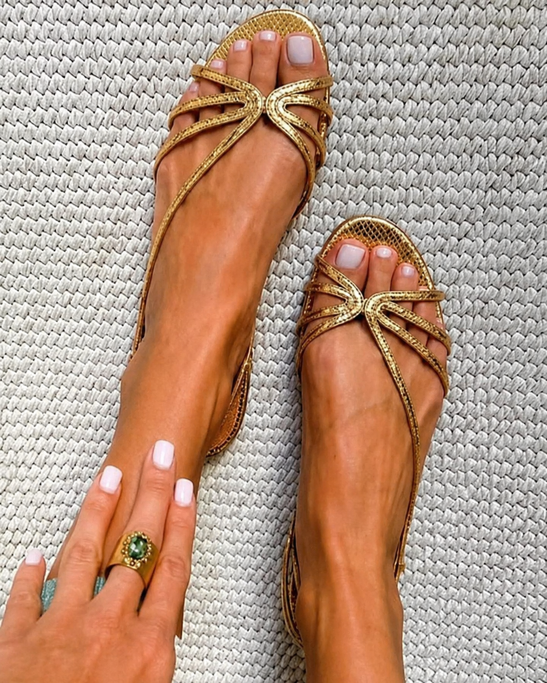 Ginevra | Comfortable Golden Comfort Sandals with Ergonomic Footbed