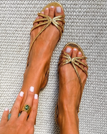 Ginevra | Comfortable Golden Comfort Sandals with Ergonomic Footbed