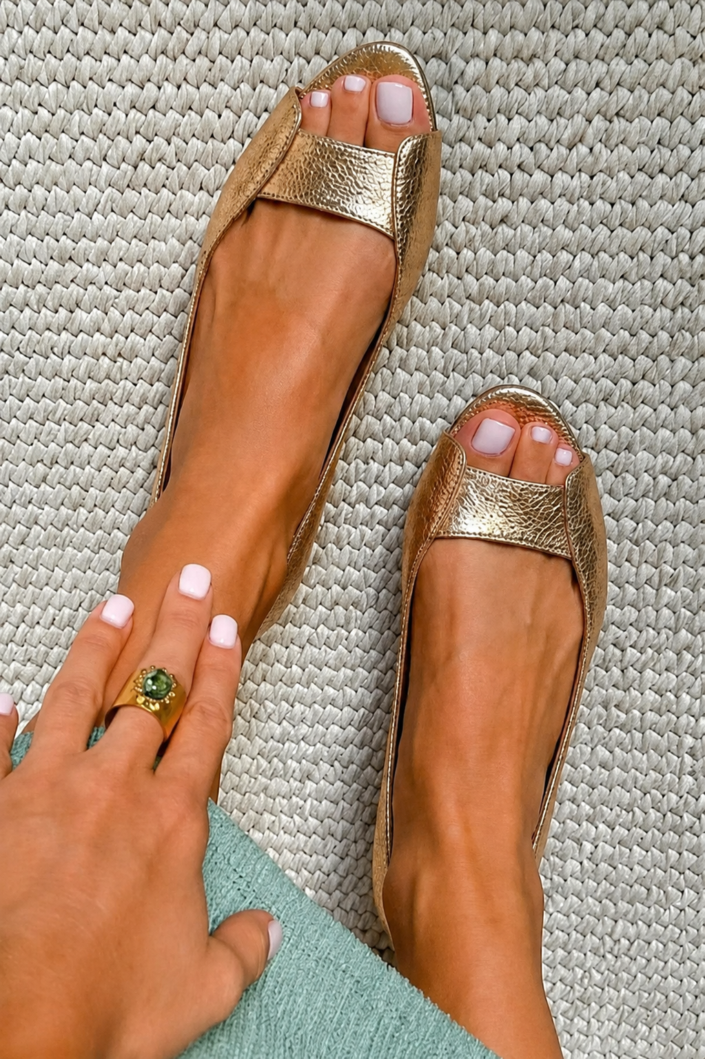 Adelina | Golden Comfort Sandals with Supportive Footbed