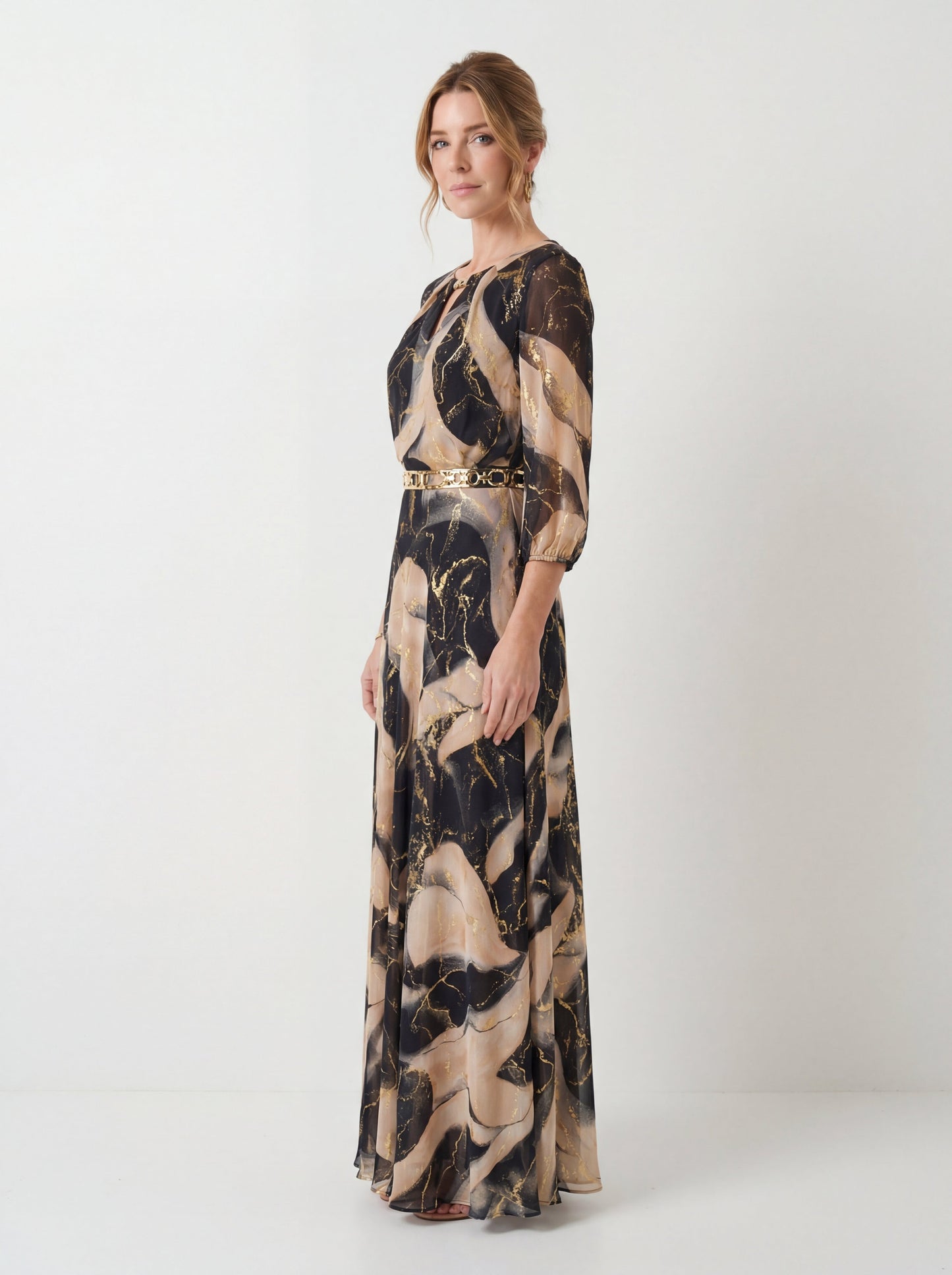 Printed Voile Dress - Elegance and Sophistication