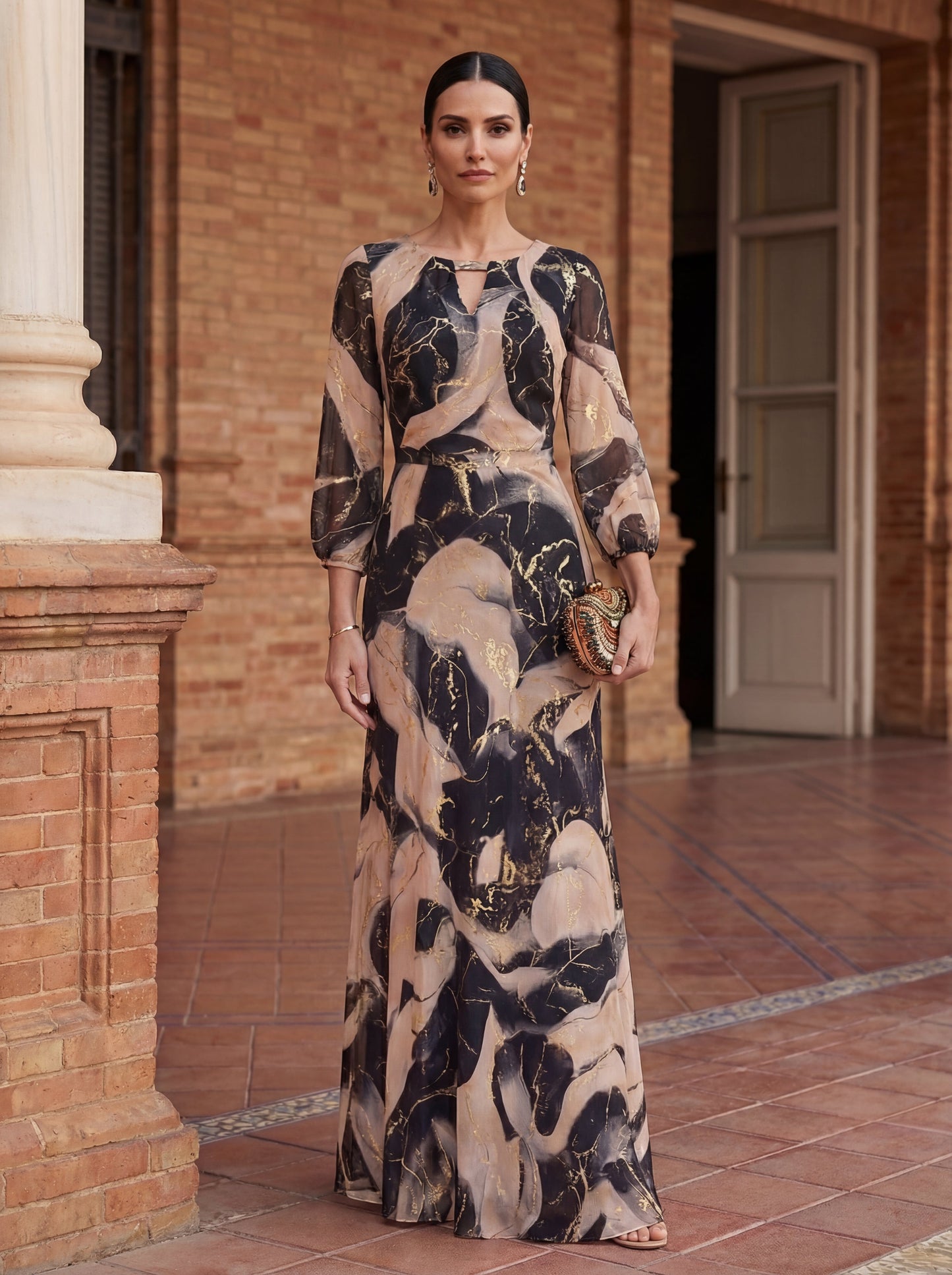 Printed Voile Dress - Elegance and Sophistication