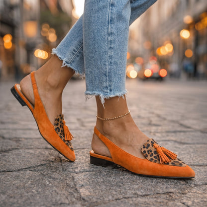 Nexoria - Elegant Bicolor Women's Mules with Trendy Pom Poms