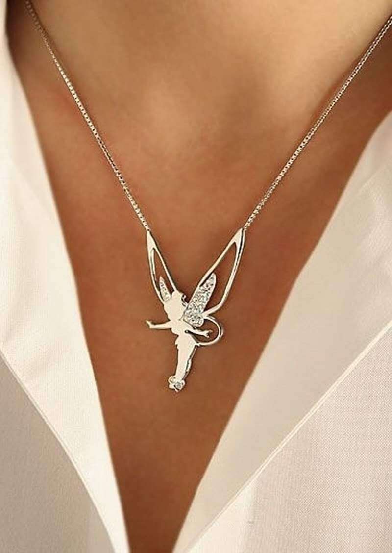 Golden Necklace with Fairy Pendant