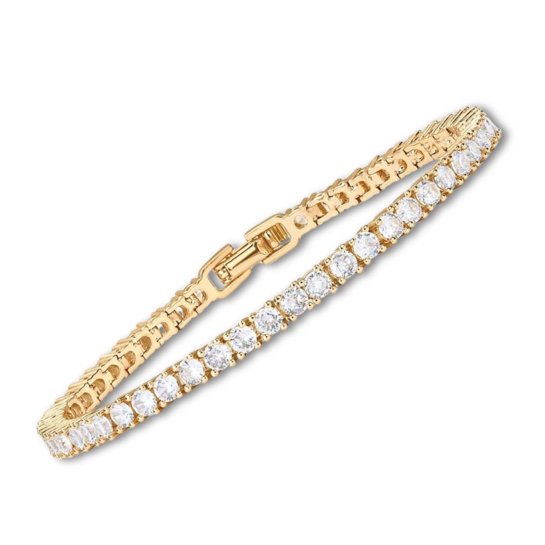 Golden Tennis Bracelet with Moissanite