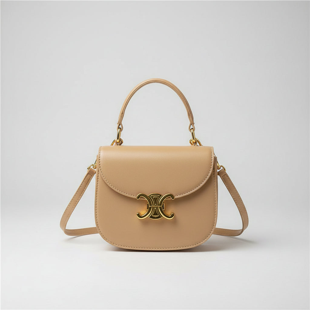 Mini sac bandoulière orné d'éléments dorés