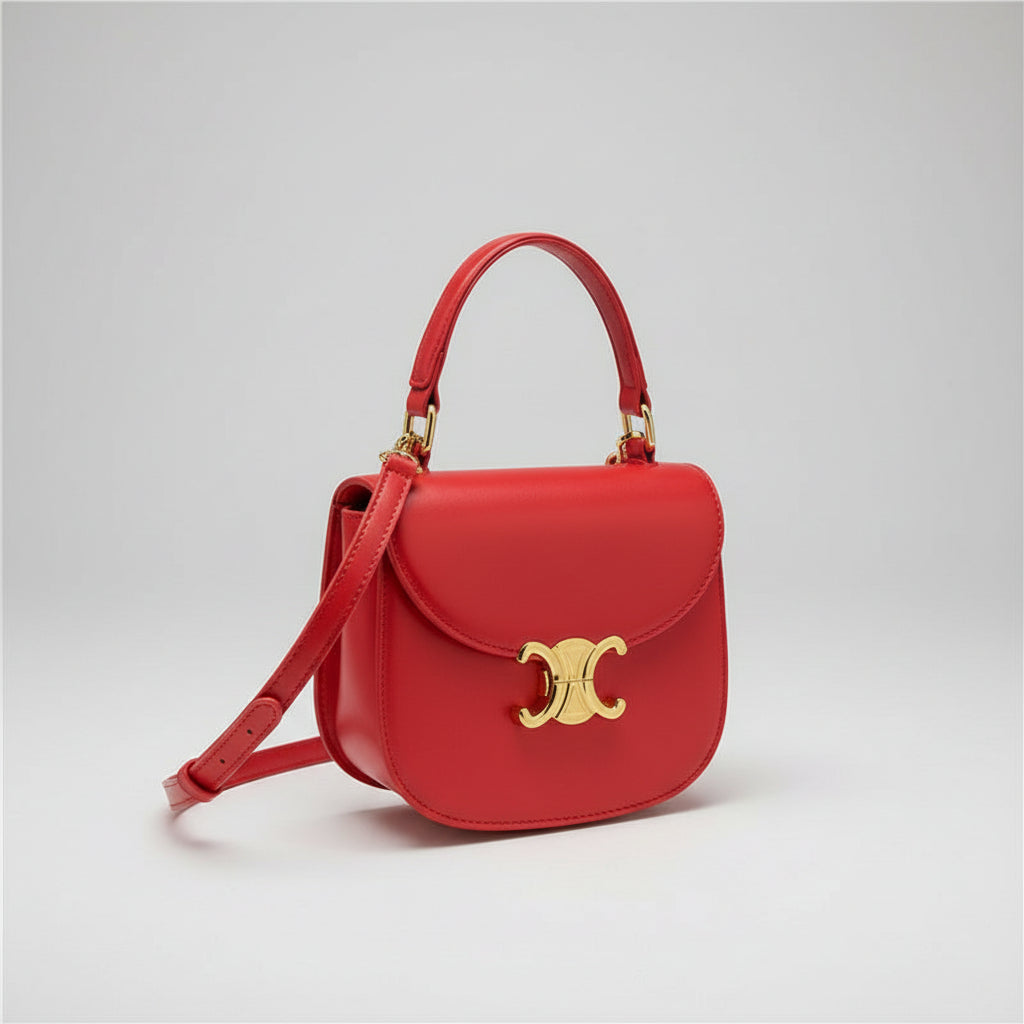 Mini sac bandoulière orné d'éléments dorés