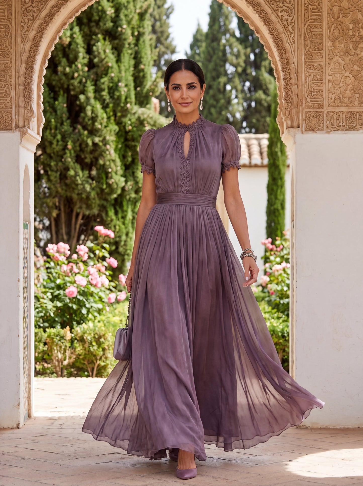 Flavia Long Dress in Luxurious Fabric - Unmatched Elegance at Maison Claire et Sylvie