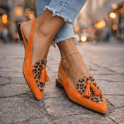 Nexoria - Elegant Bicolor Women's Mules with Trendy Pom Poms