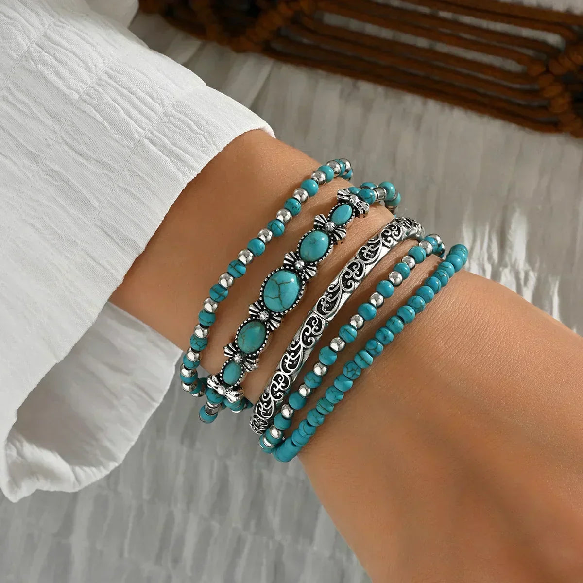 Bracelet Set with Turquoise Beads