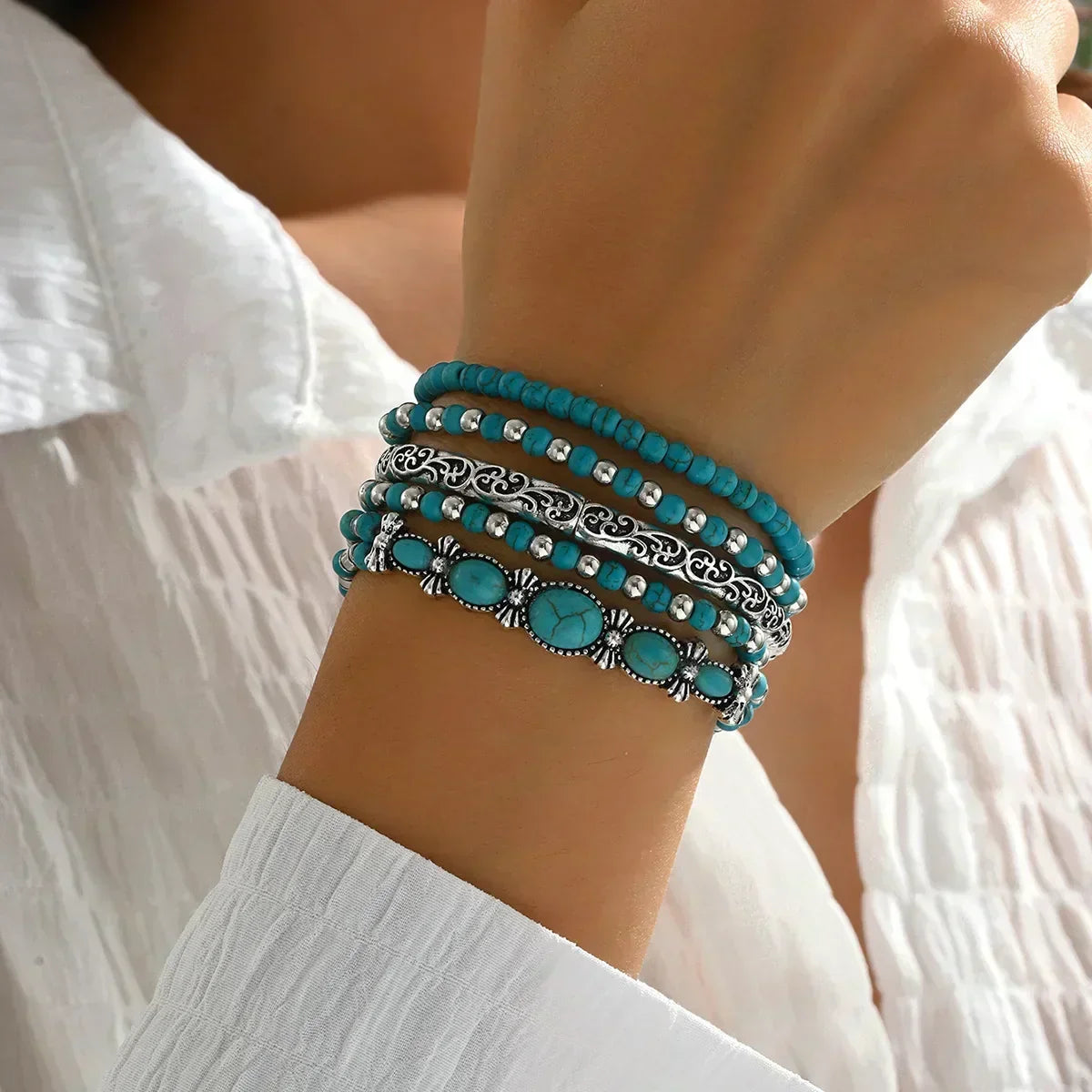 Bracelet Set with Turquoise Beads
