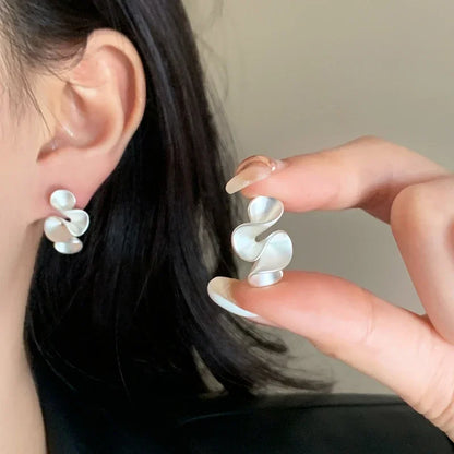 Earrings in Flower made of Silver and 18K Gold