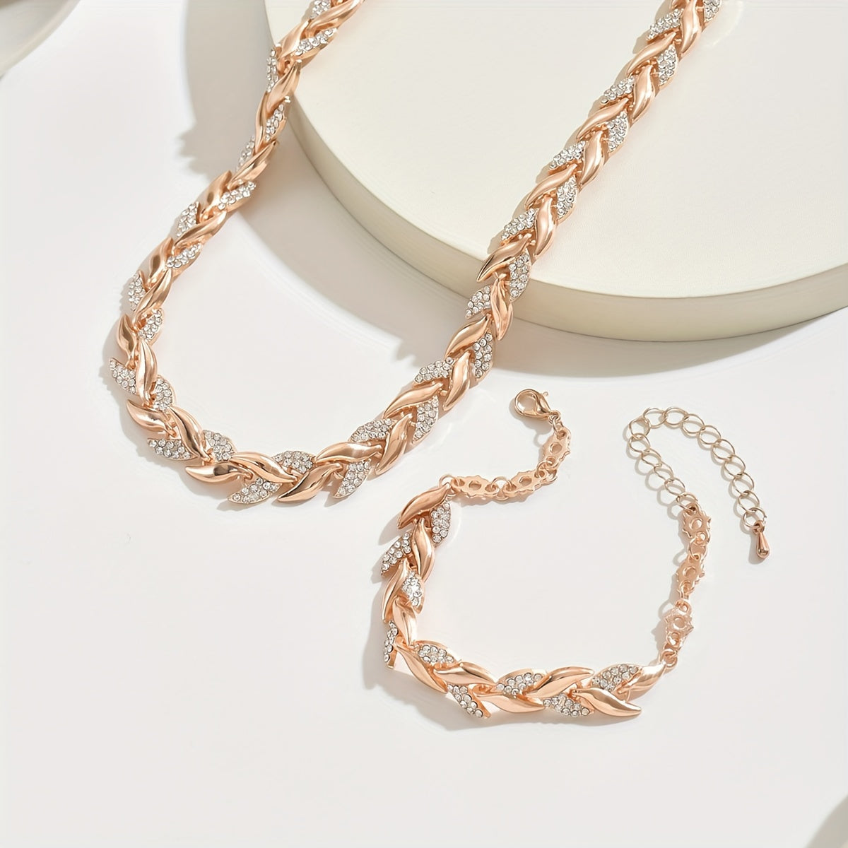 Crystal Herringbone Jewelry Set