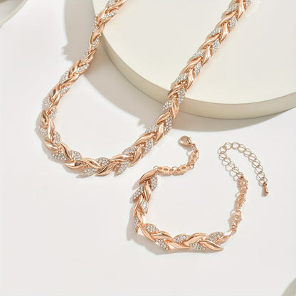 Crystal Herringbone Jewelry Set