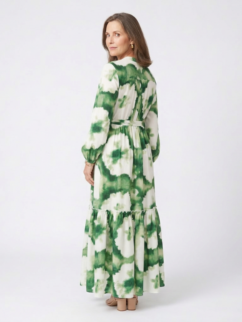Sabine | Maxi Dress with Long Sleeves and Waist Knot