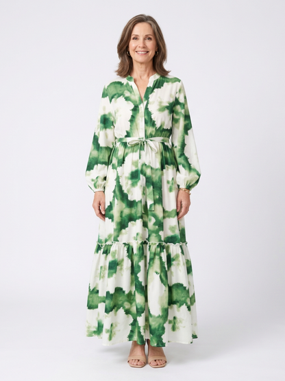 Sabine | Maxi Dress with Long Sleeves and Waist Knot