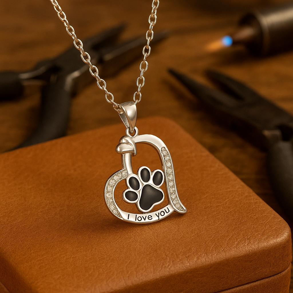Necklace with Paw Print Pendant