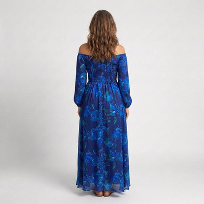 Aspen | Off-Shoulder Flower Maxi Dress