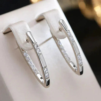 Elegant Earrings with Zircon Stones