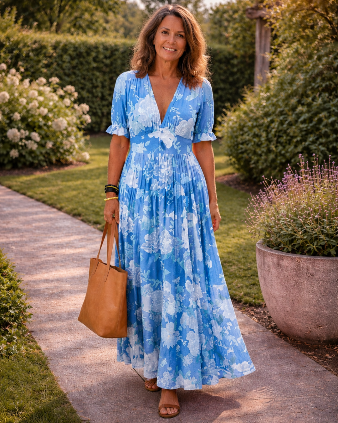 Ione | Robe midi fleurie sans manches à encolure en V (copie)