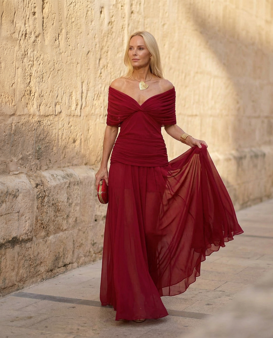 Elegant Silk Santana Dress - Maison Claire et Sylvie